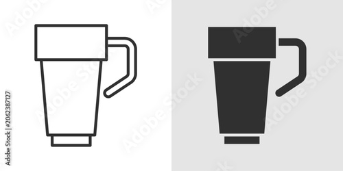 Konstfotografi Travel Mug Icon represents portable beverages, commuter convenience, and travel accessories