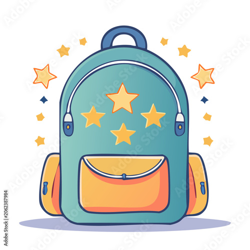Flat design space helmet with stars and planet