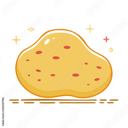 Flat design sun vector with rays and dots