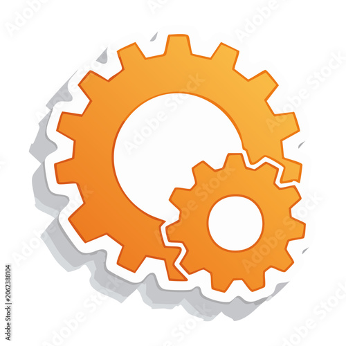 Orange puzzle piece icon isolated on white