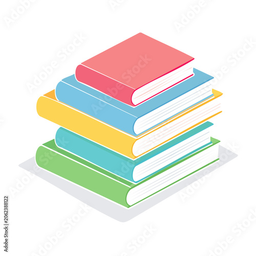 Stacked colorful papers flat design
