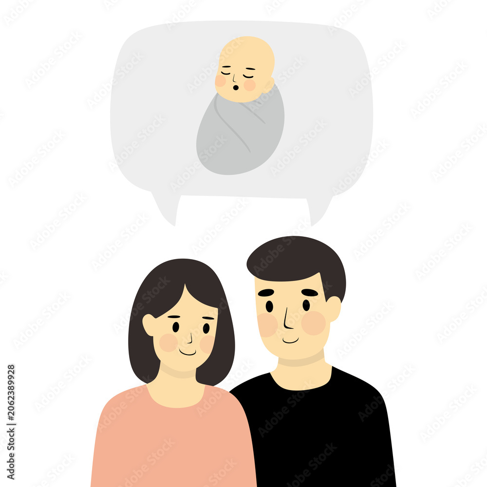 Obraz premium Parents and baby. Married couple planning to get pregnant