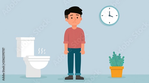 Housework, domestic routine: it's time to clean the smelly toilet!