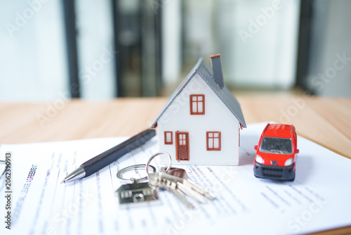 Bild auf Leinwand Real Estate Lease Agreement For Property Rental Mortgage Ownership