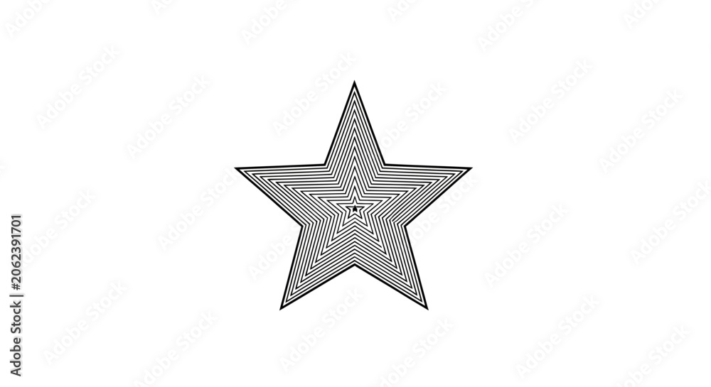 Obraz premium Grey five-pointed star graphic design element on white background, geometric shape, simple illustration, abstract concept.