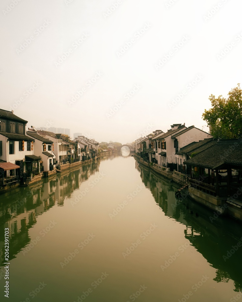 Obraz premium Wuxi, China December 6, 2024 The Huishan ancient water town in