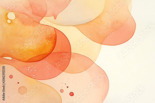 水彩で描かれたピンクとオレンジの抽象背景