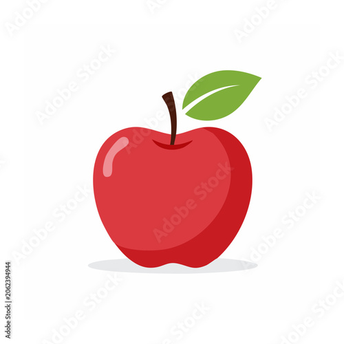 Red heart with green leaf 3D render