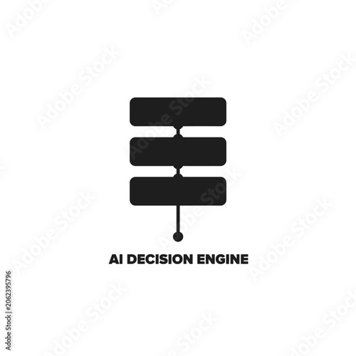 Foto Black silhouette of stacked rectangles with a vertical line representing a decis