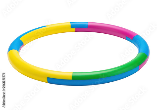 Colorful abstract ring with rainbow gradient design PNG isolated on transparent background
