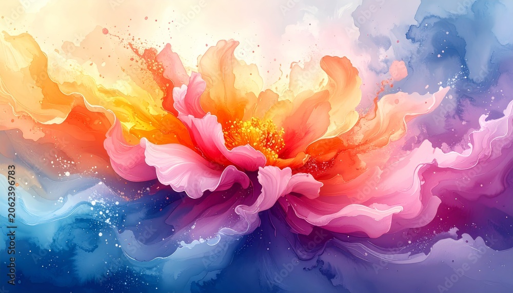 Fototapeta premium Vibrant colorful flower abstract background.