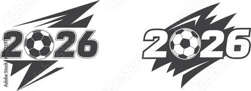 Football 2026 vector illustration soccer ball design for sports events and marketing materials