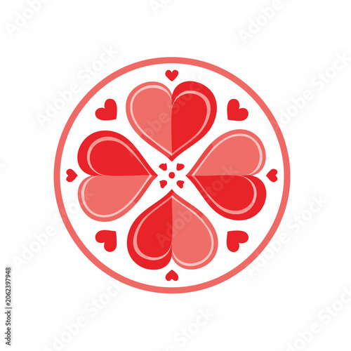 Minimalist red heart symbol