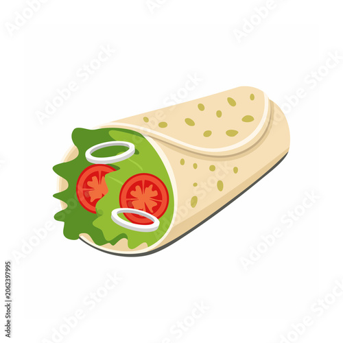 Strawberry in bowl flat design