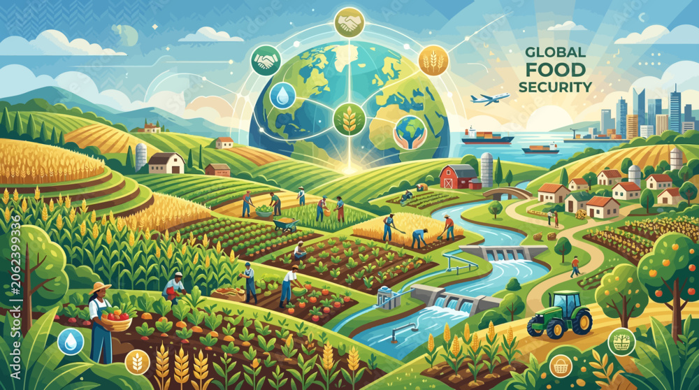 Fototapeta premium Fertile landscape representing global food security