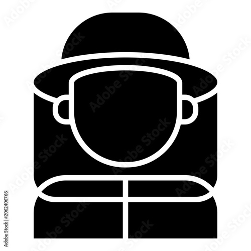Beekeeper glyph solid icon