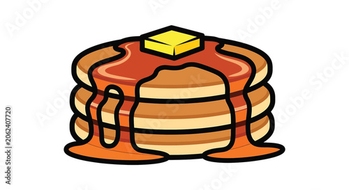 Photos Stack of pancakes with syrup.