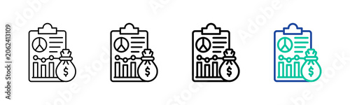 Financial Report Icon Collection Different Style Outline