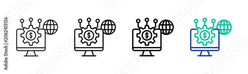 Financial System Icon Collection Different Style Outline