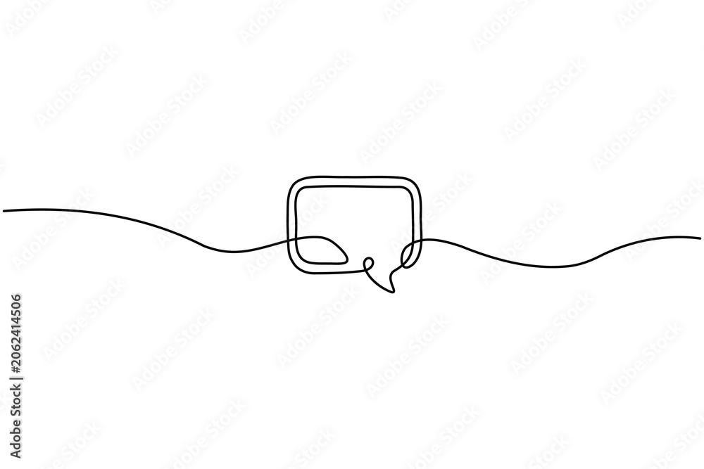 Obraz premium Speech Bubble Continuous One Line Art Minimal Communication Vector