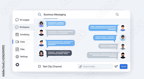 Foto Business team online chat conversation.