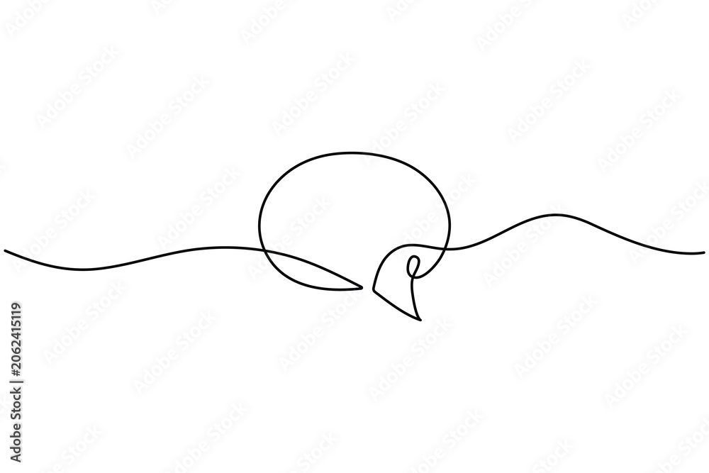 Fototapeta premium Speech Bubble Continuous One Line Art Minimal Communication Vector