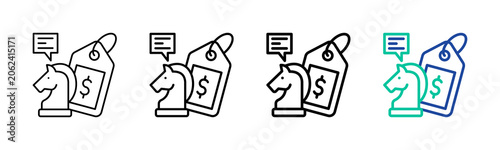 Foto Pricing Strategy Icon Collection Different Style Outline
