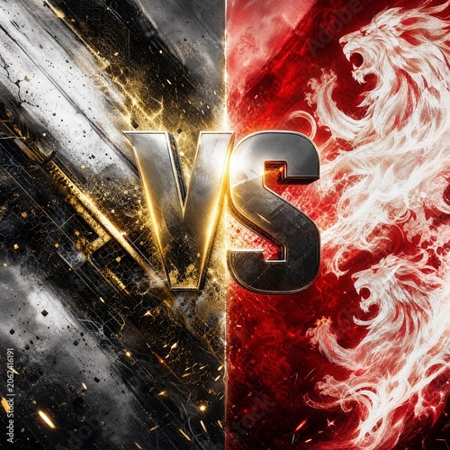 Luxury Black Gold and Red VS Competition Background