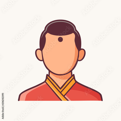 Indian Man Icon with Bindi