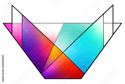 Colorful Geometric Polygon Abstract Line Art.