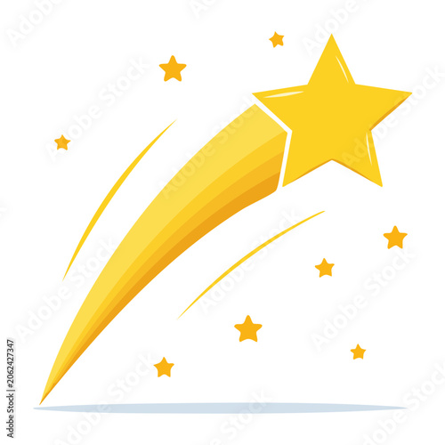 Golden star with rays vector