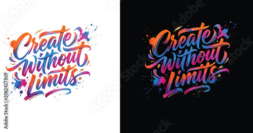 Fotografie Create without limits inspirational typography