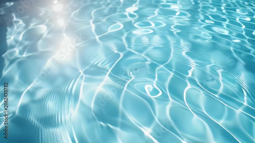 Captivating ripples and reflections on a sunlit blue pool surface