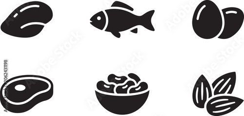 фотографія Healthy Food Diet Icon Set lab