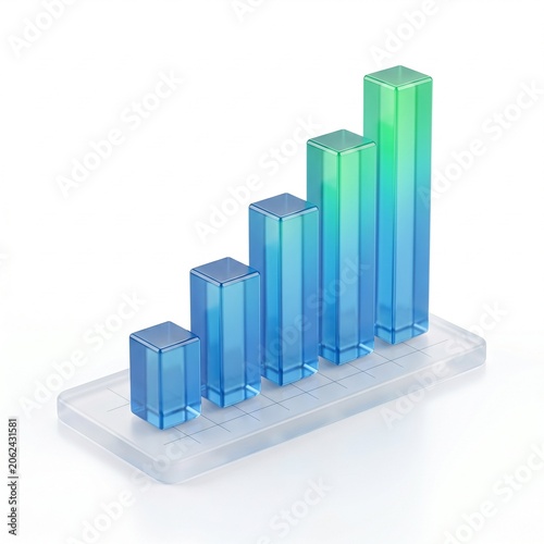 business graph on white background