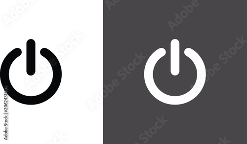 Fotografi Power icon, shut down symbol isolated on white background for power control, on off button, startup and system management