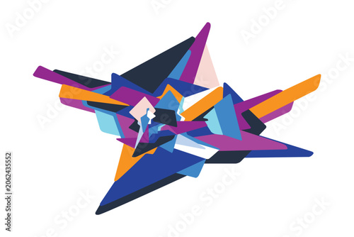 Modern people abstract futuristic silhouettes vector illustration multicolored background
