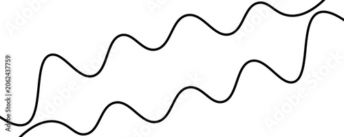 Quadro em tela Long squiggly hand drawn line decoration element