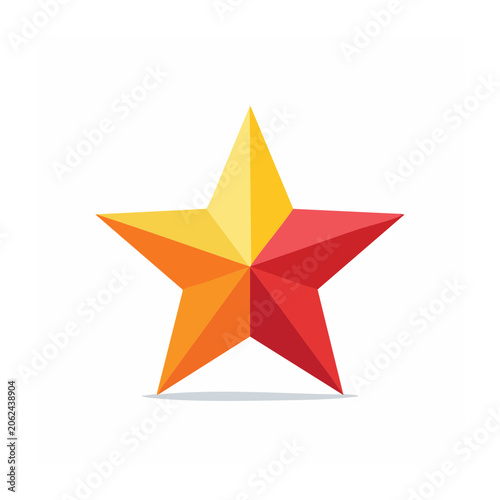 Flat design red orange yellow star vector