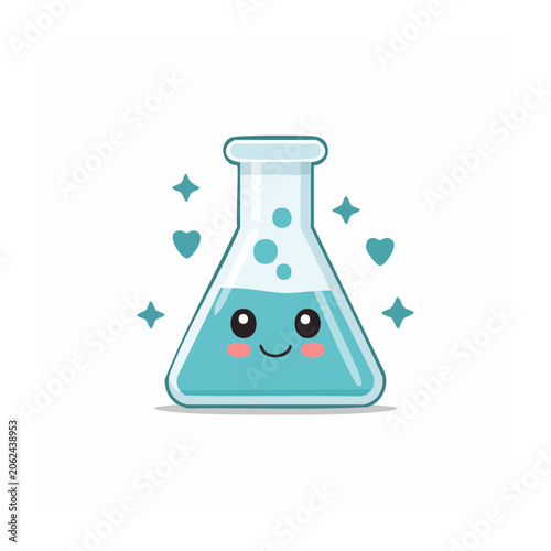 Flat design test tube with bacteria icons