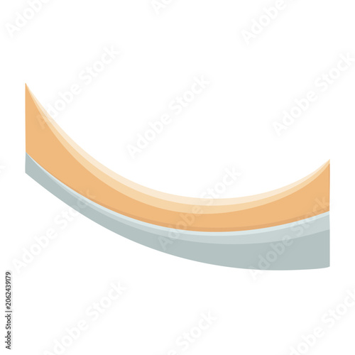 Abstract orange and blue wave shape