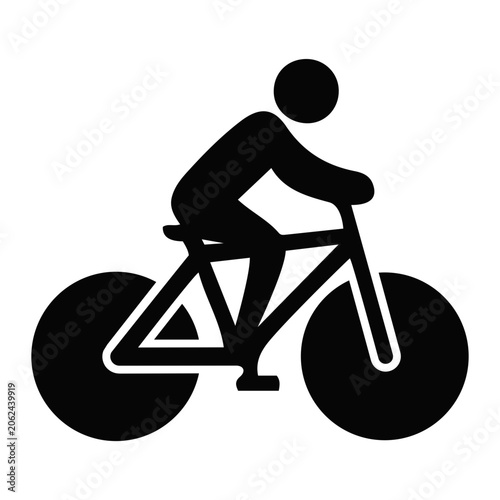 Billede på lærred A person rides bicycle quickly outdoors