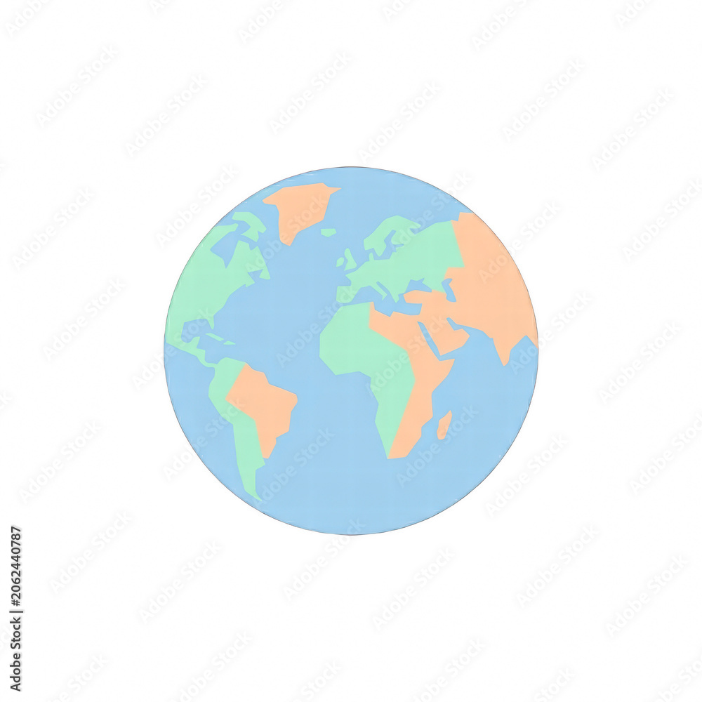 Fototapeta premium Minimalist Earth Globe Icon