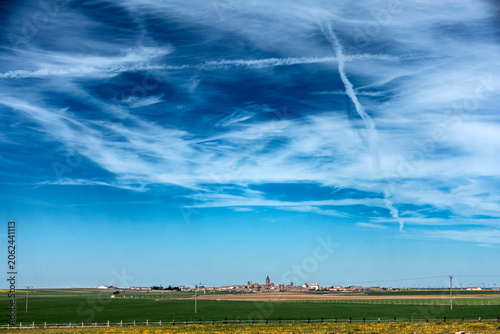 Photography Distant view of the historic town of Madrigal de las Altas Torres, Avila, Castil
