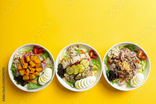 Various kinds of salad in a bowl