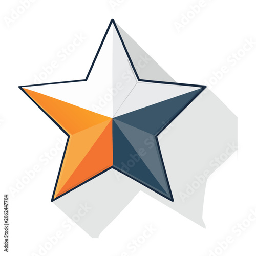 Minimalist blue and orange paper airplane