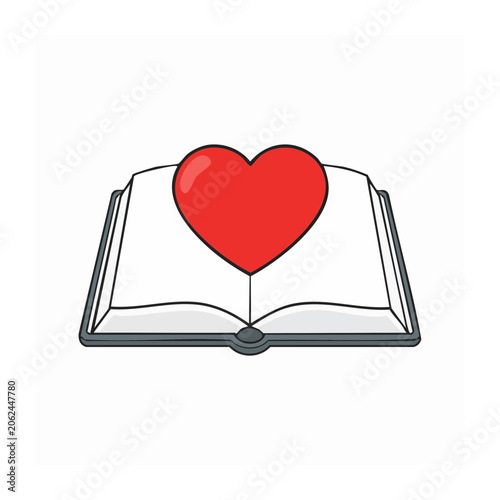 Red heart on gift box vector