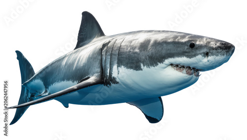Obraz na płótnie Great white shark with open mouth and sharp teeth