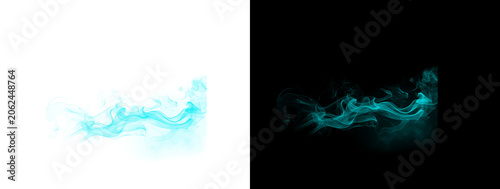 Foto Delicate Cyan Smoke Wave Abstract Minimalist Composition