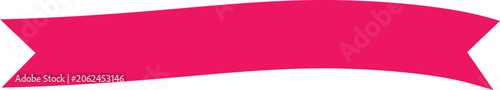 Fotografi Pink ribbon banner features a curved design with swallowtail ends